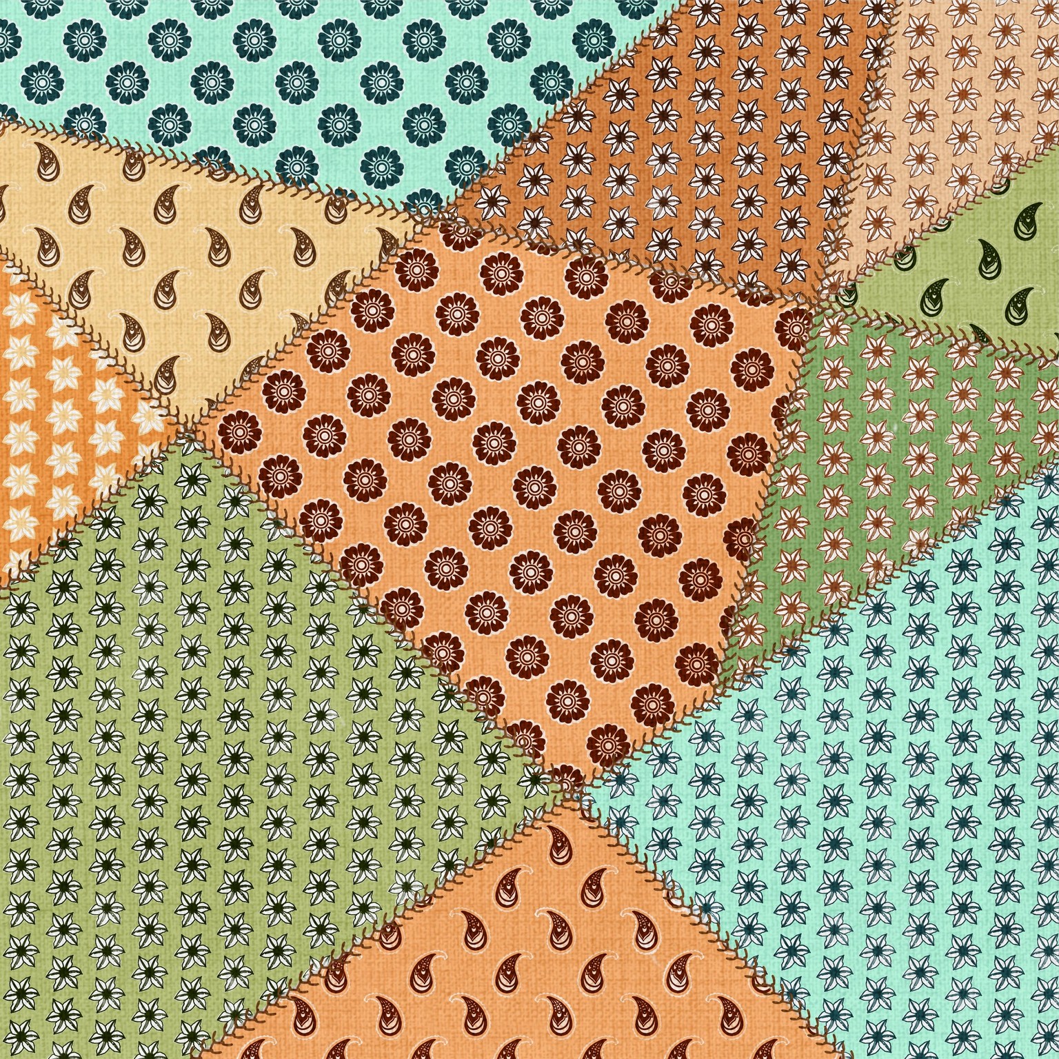 Block Print Patchwork in Procreate - image 2 - student project