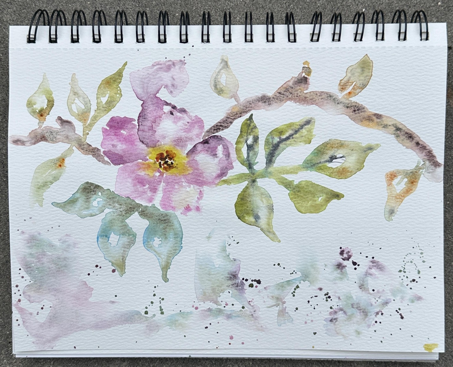 Loose watercolor florals - image 2 - student project