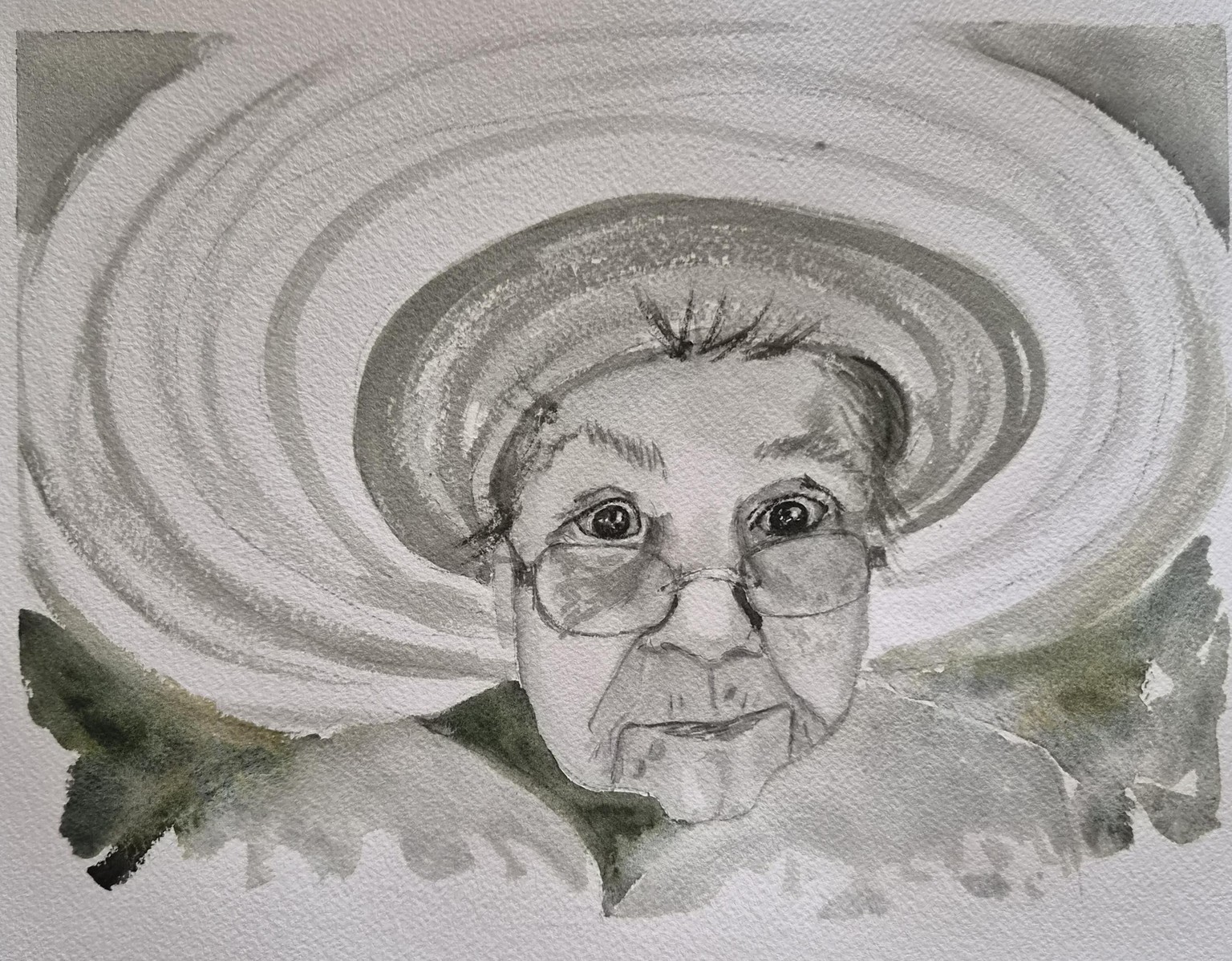 Monochrome Watercolor Portraits day 1-7 - image 7 - student project