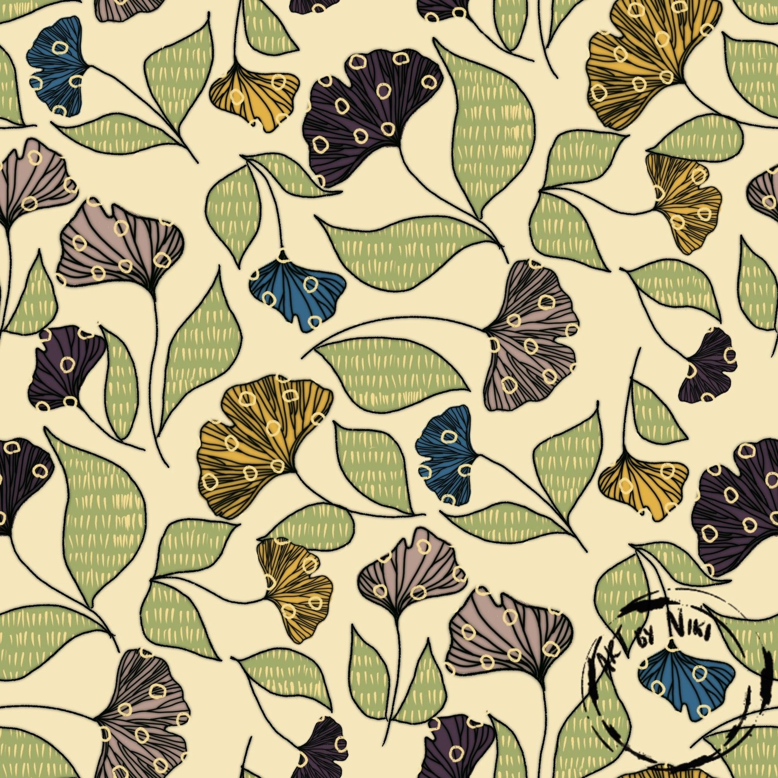 Floral pattern in Procreate - image 2 - student project