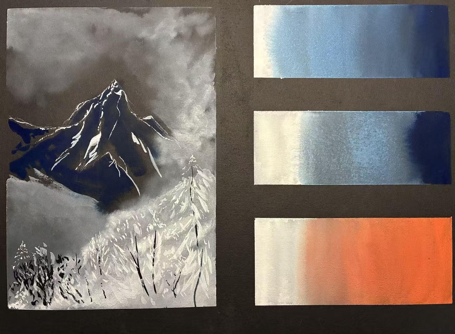 White Gouache on Black Paper - image 1 - student project