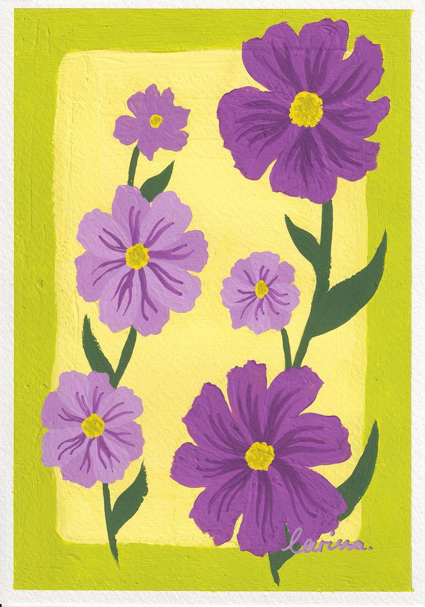 My Floral Painting in Split Complementary Colors - image 1 - student project
