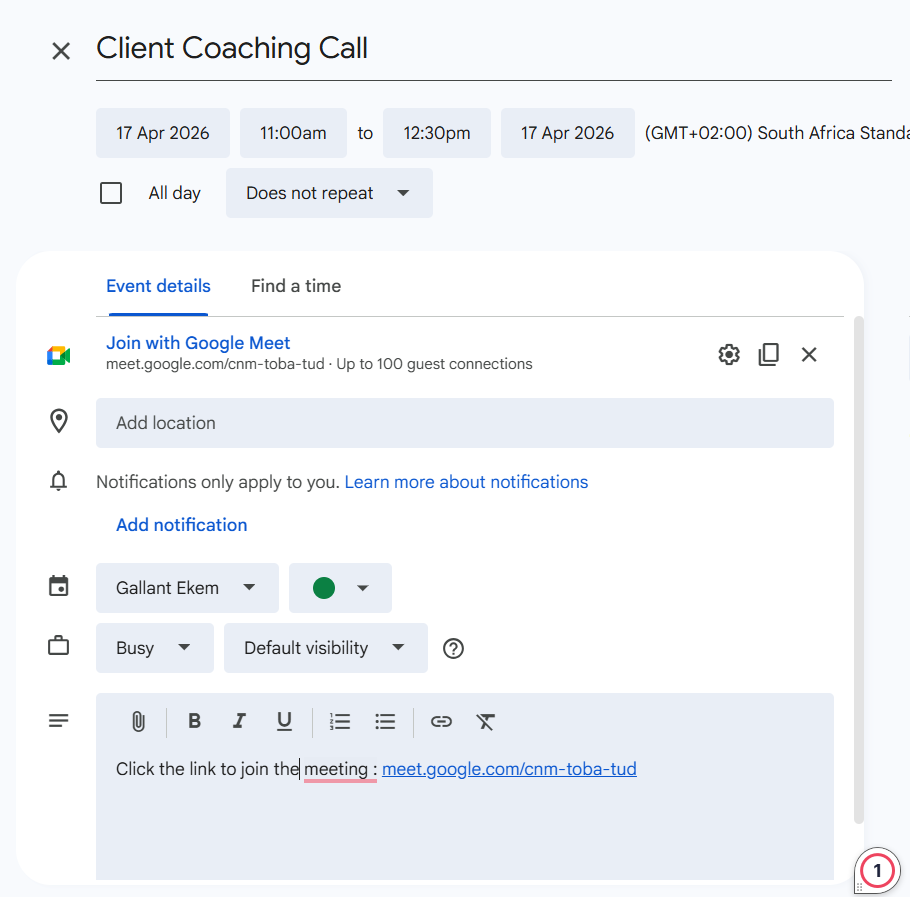 Client : Gallant Ekem - Business Coach - image 2 - student project