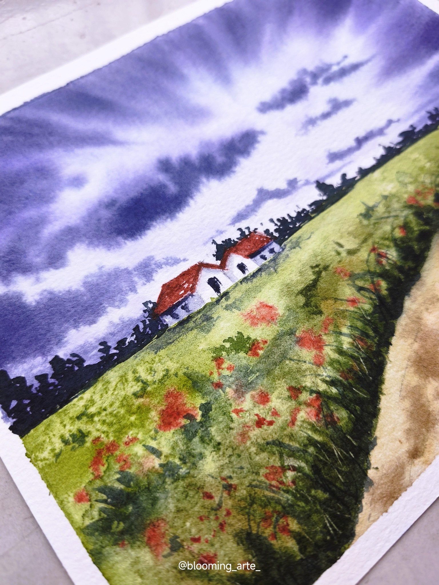 Stormy watercolor Landscapes - image 4 - student project