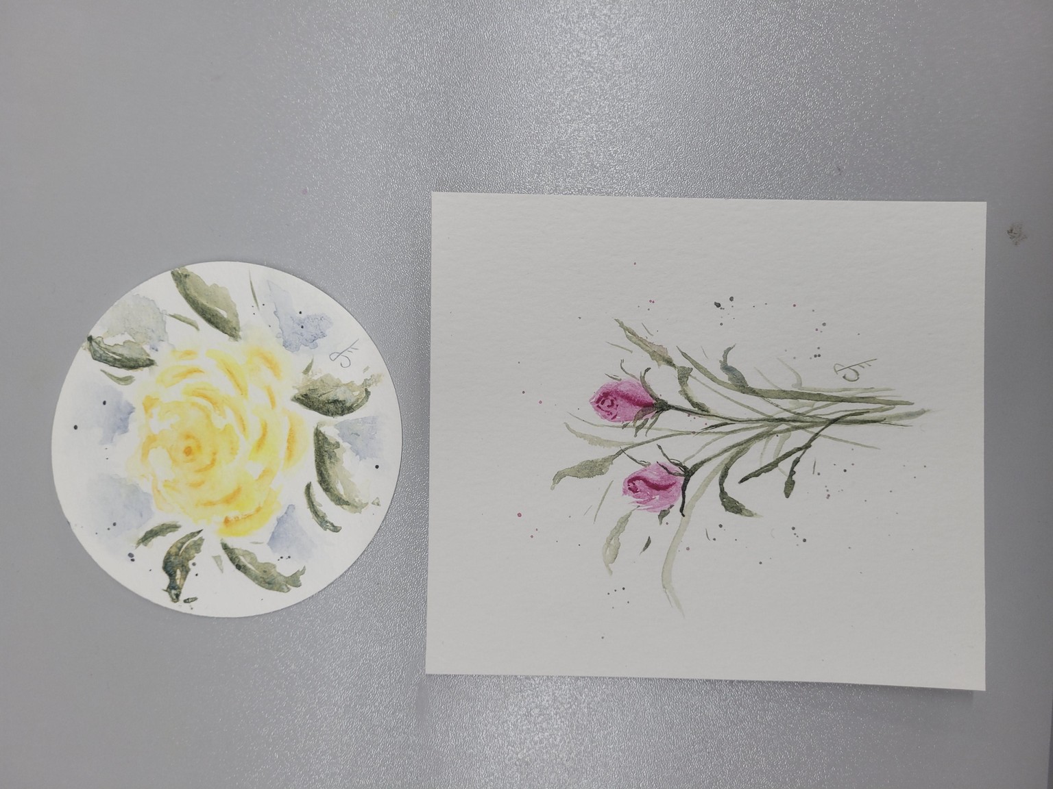 Roses with wedge brush - image 1 - student project