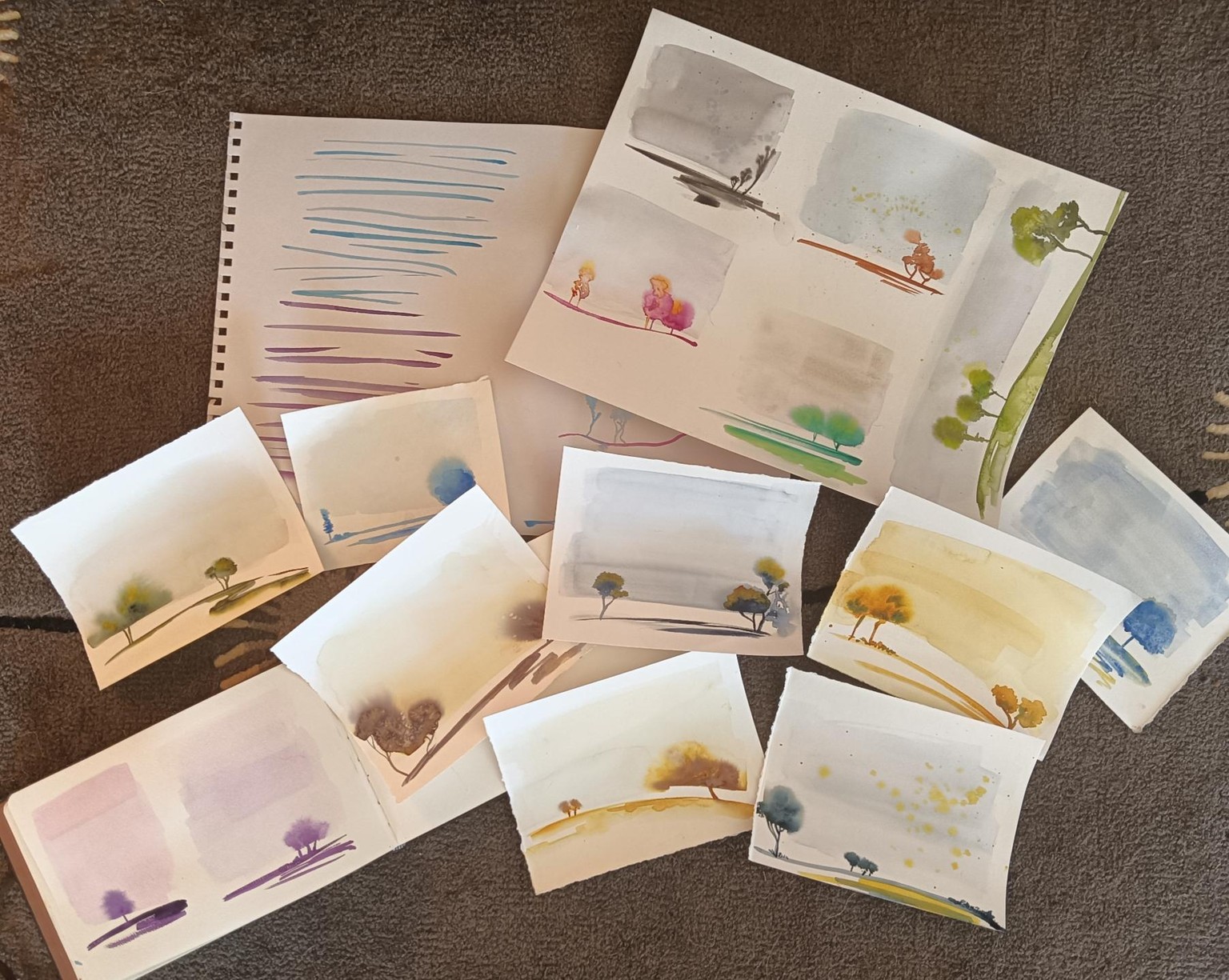 Relaxing Trees in watercolour - image 1 - student project