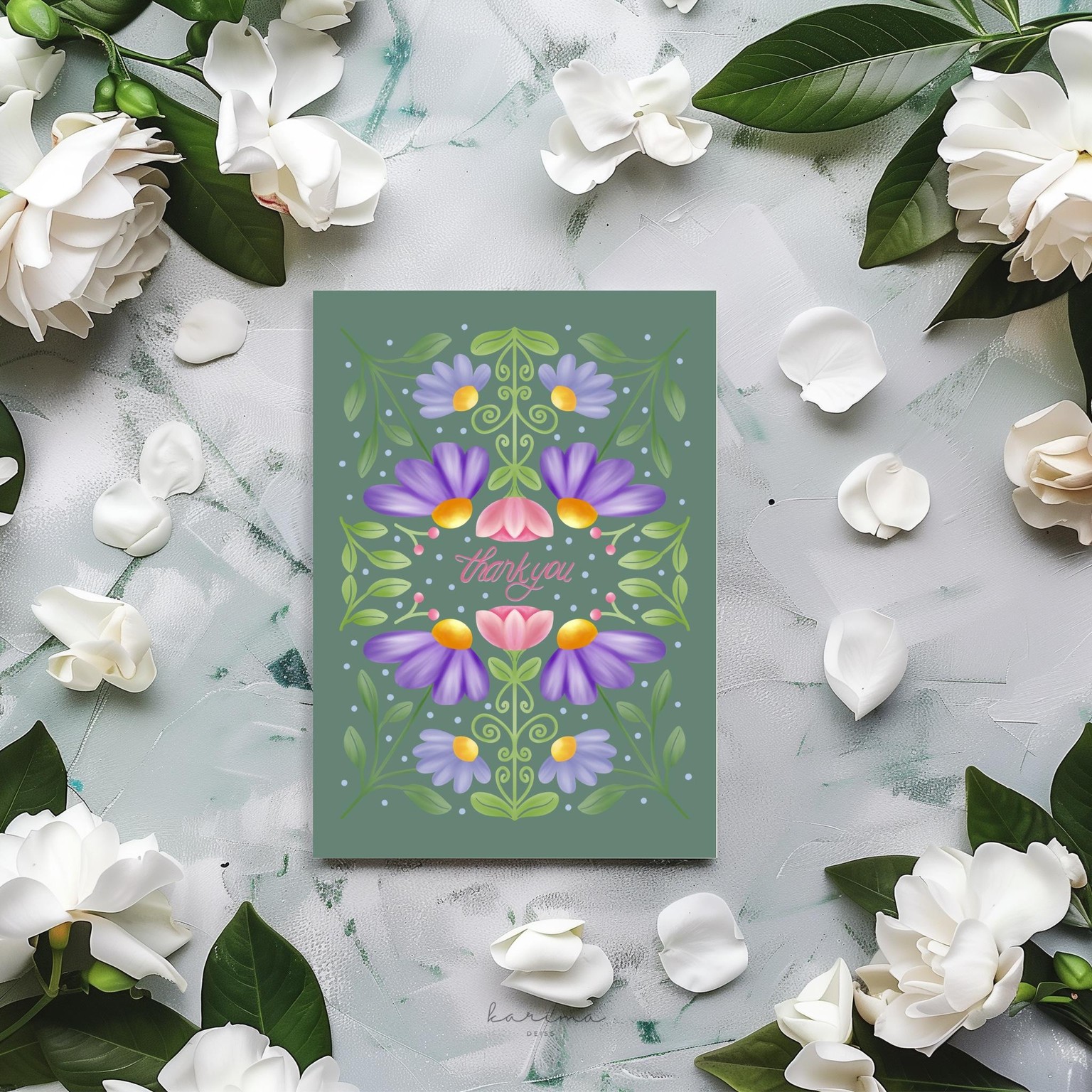 Floral Thank You Card - image 3 - student project