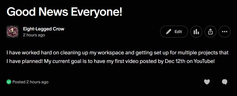 Update to Patreon + Committment - image 1 - student project