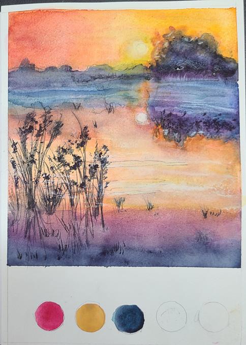 Sunset over a pond - image 1 - student project