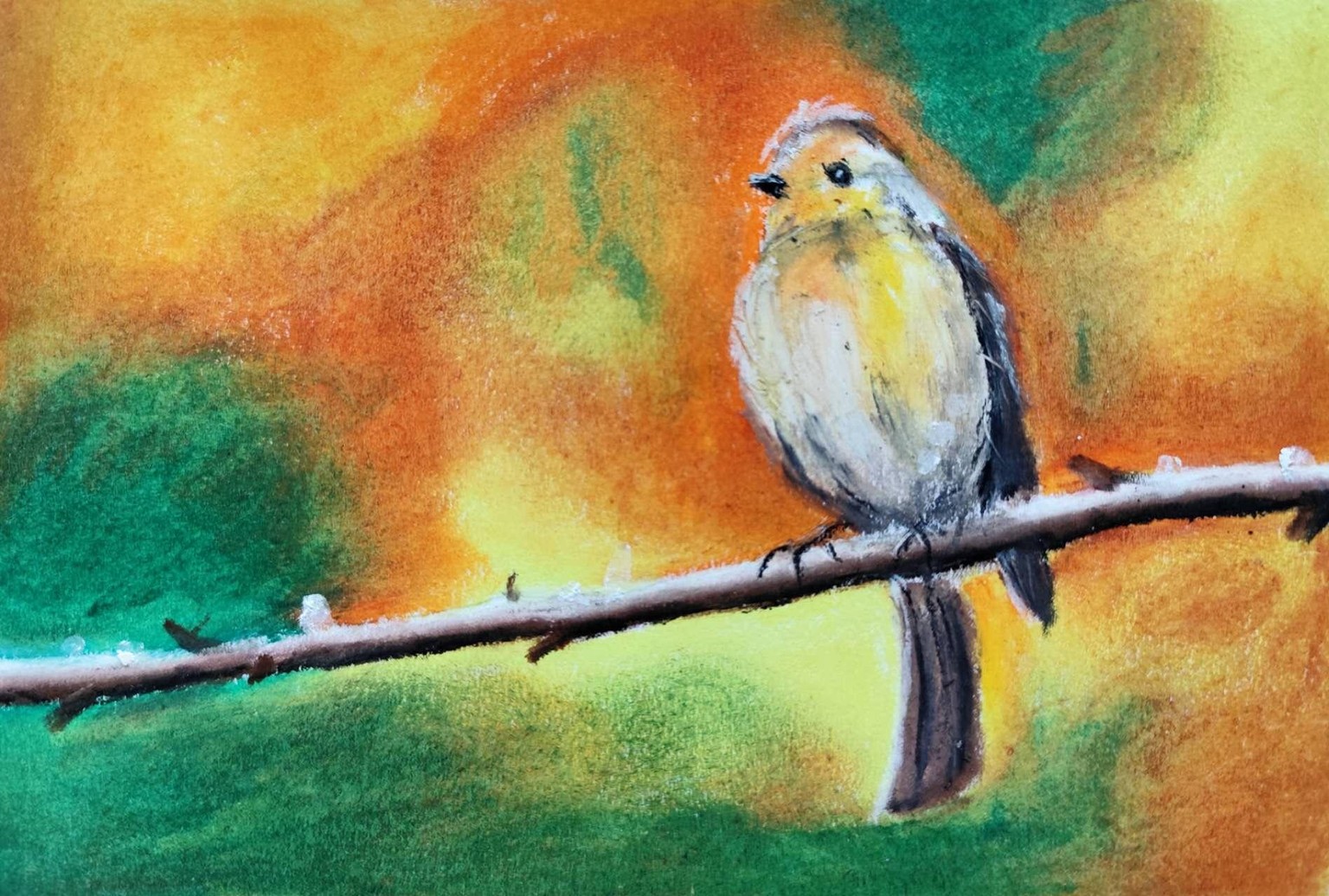 A bird i oil pastel - image 1 - student project