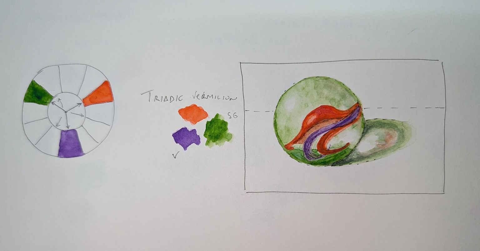 Color Harmony: Triadic Mini Paintings - image 2 - student project