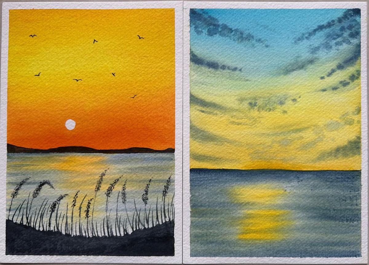15 watercolor landscapes - image 1 - student project