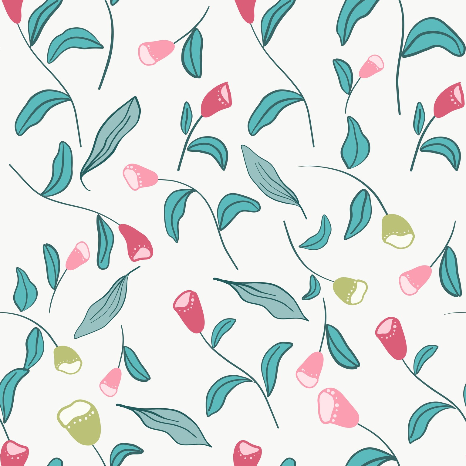 Digital Floral Seamless Pattern - image 2 - student project