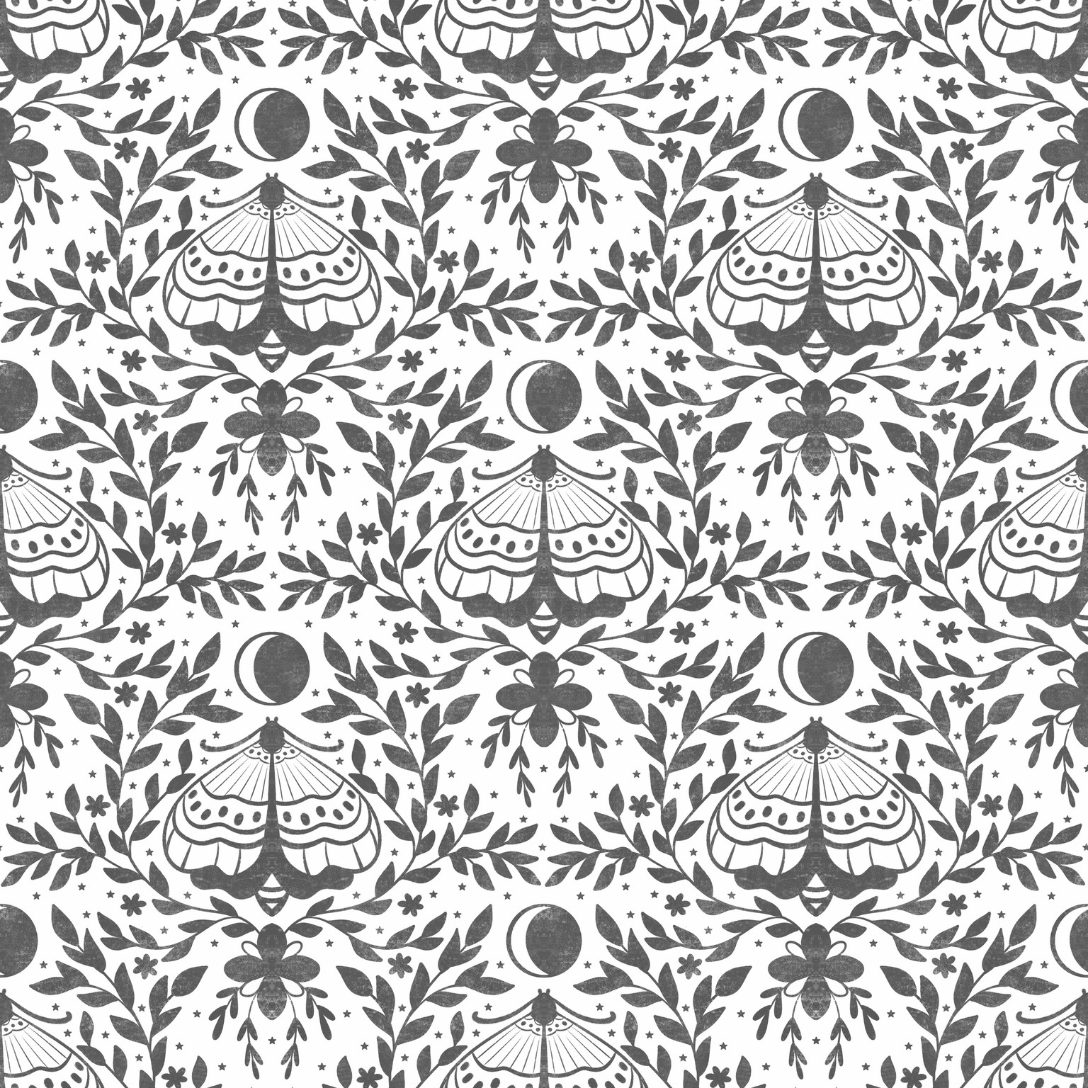 Whimsical Moth Seamless Pattern - image 2 - student project