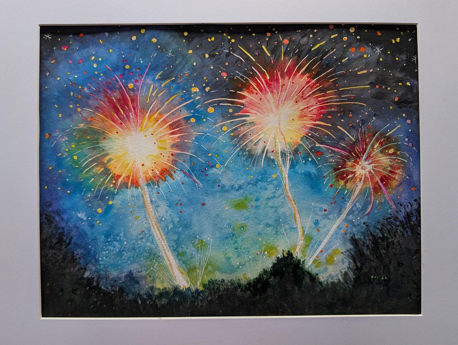 Fun with Fireworks: Watercolor - image 1 - student project