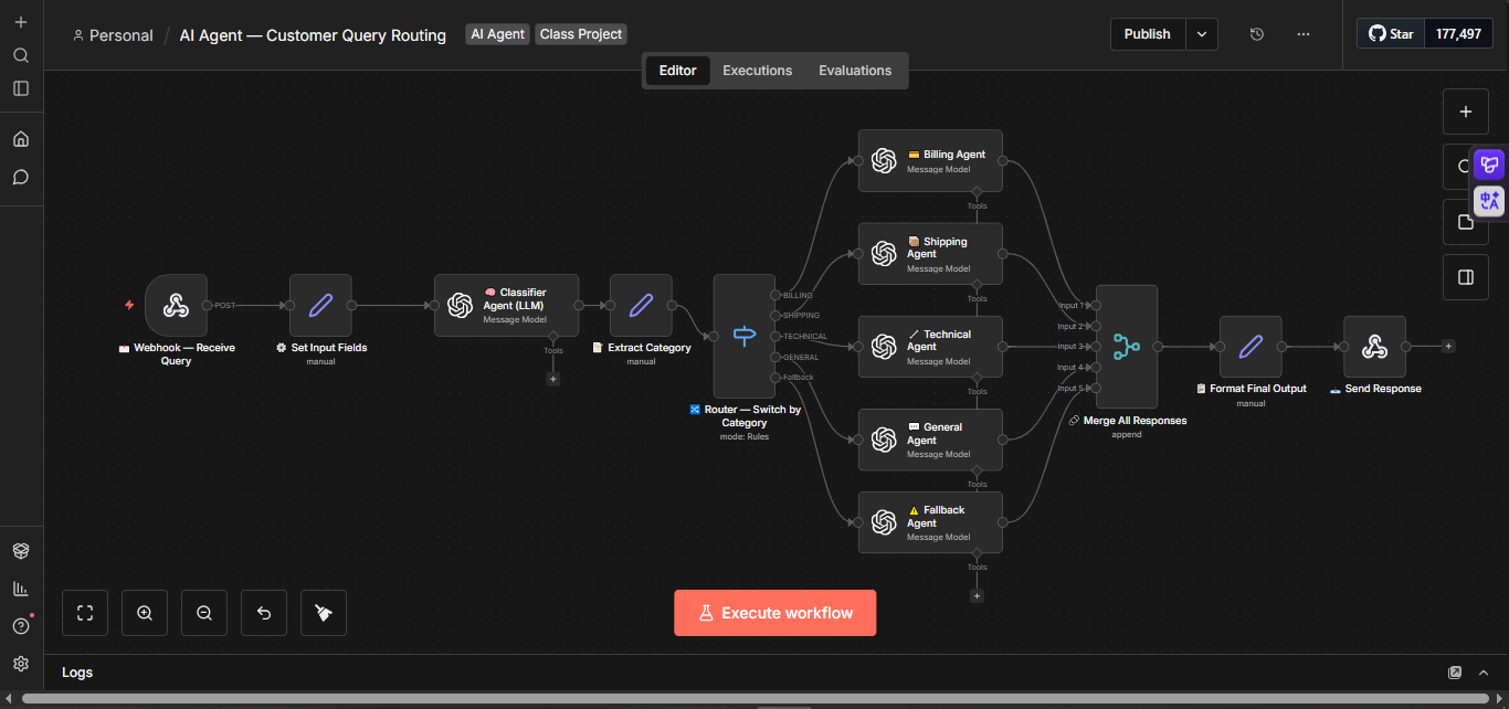 AI Agent for Customer Query Routing - image 1 - student project