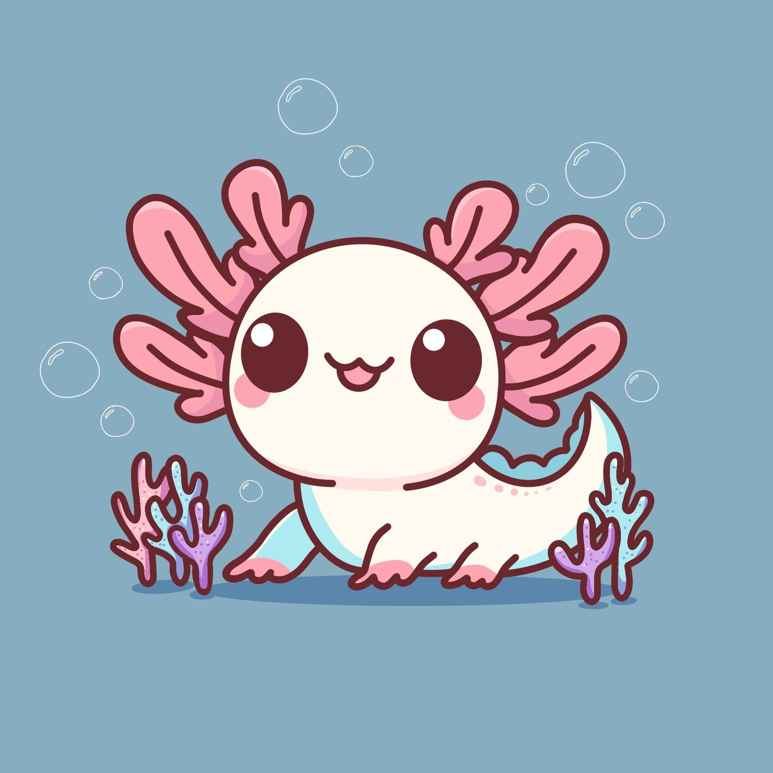Cute Axolotl Illustration - image 1 - student project