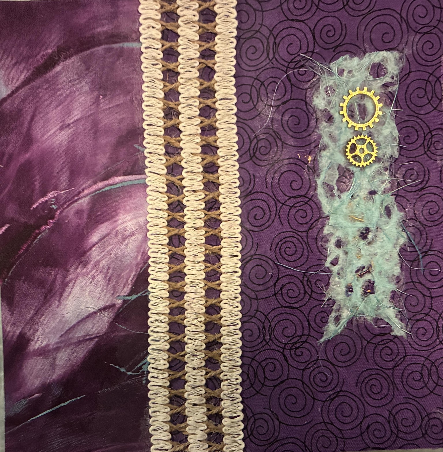 Mixed media fabric collage - image 2 - student project