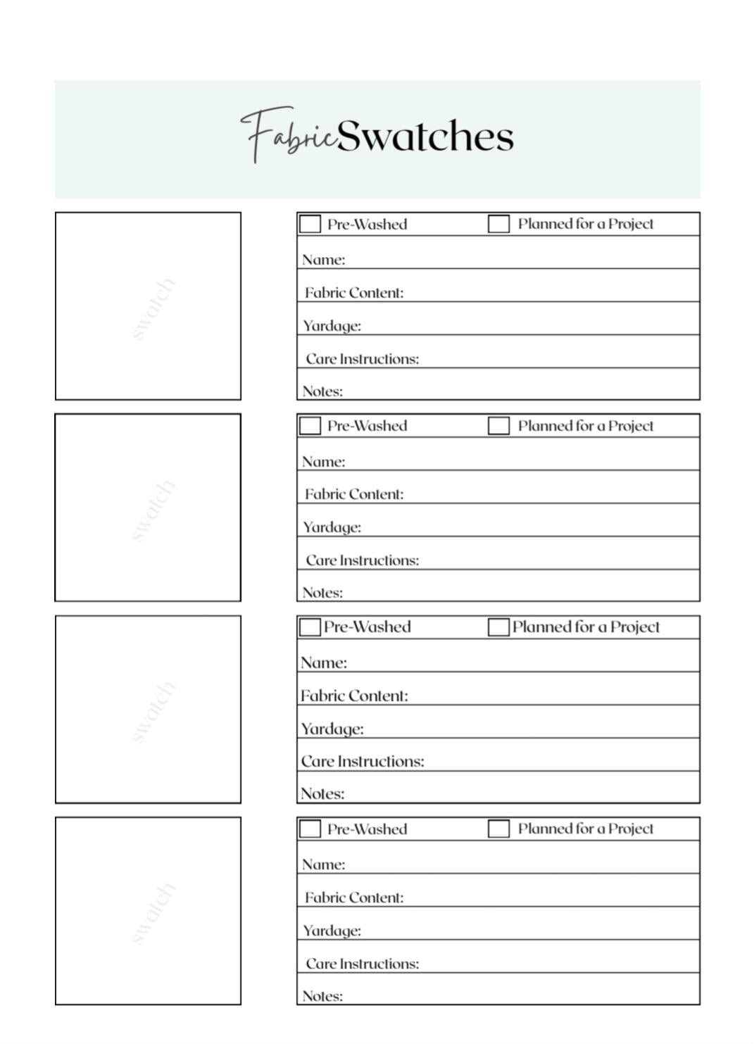 Fabric Swatch Tracker - image 1 - student project