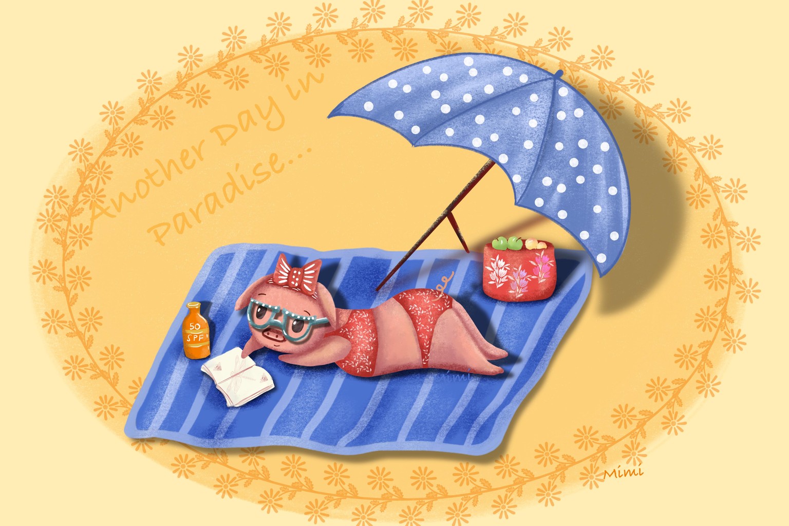 My cute character relaxing at the beach… - image 1 - student project