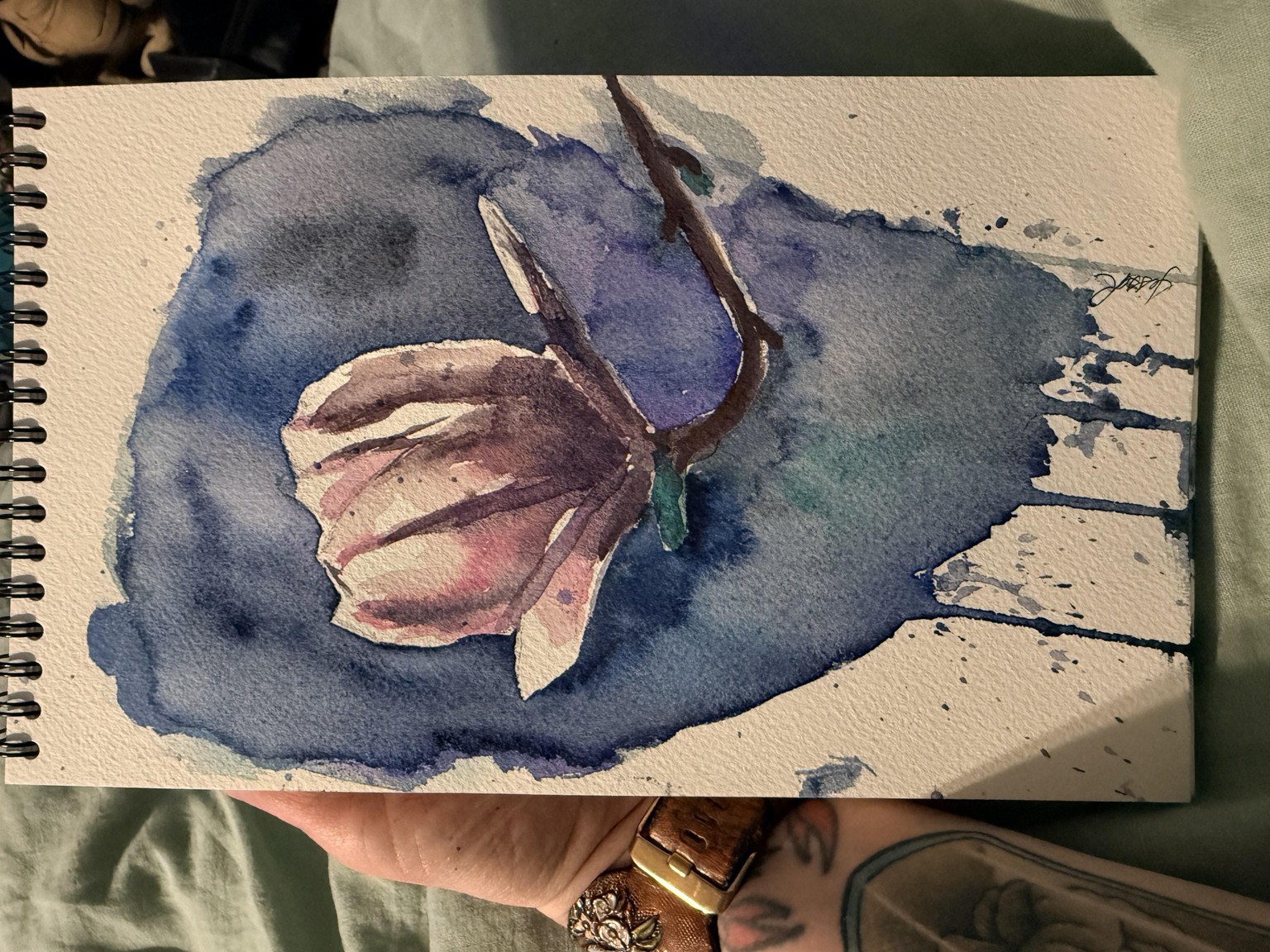 Loose watercolor flowers - image 2 - student project