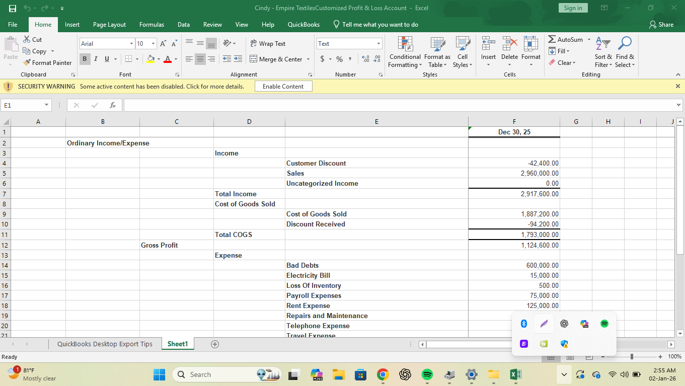 Halimatu Sadiya Abdullai's QuickBooks Project - image 24 - student project