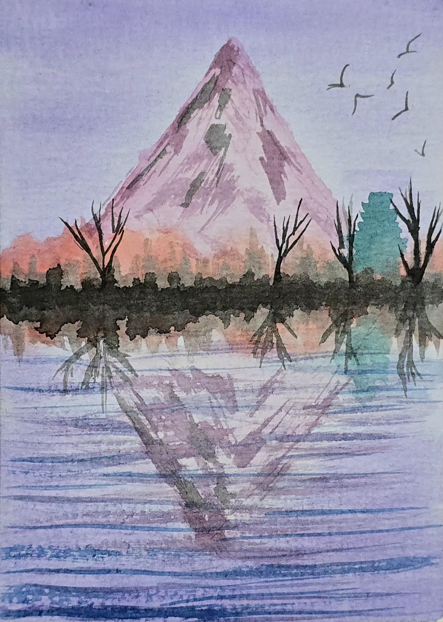 Watercolours mountains - image 5 - student project