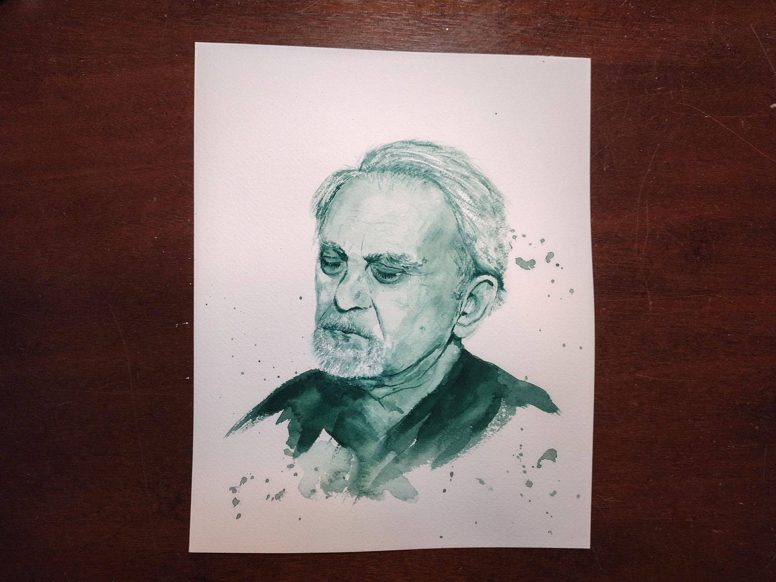 Monochrome in Prussian Green.  I loved the look of this man and I loved painting him! - image 1 - student project