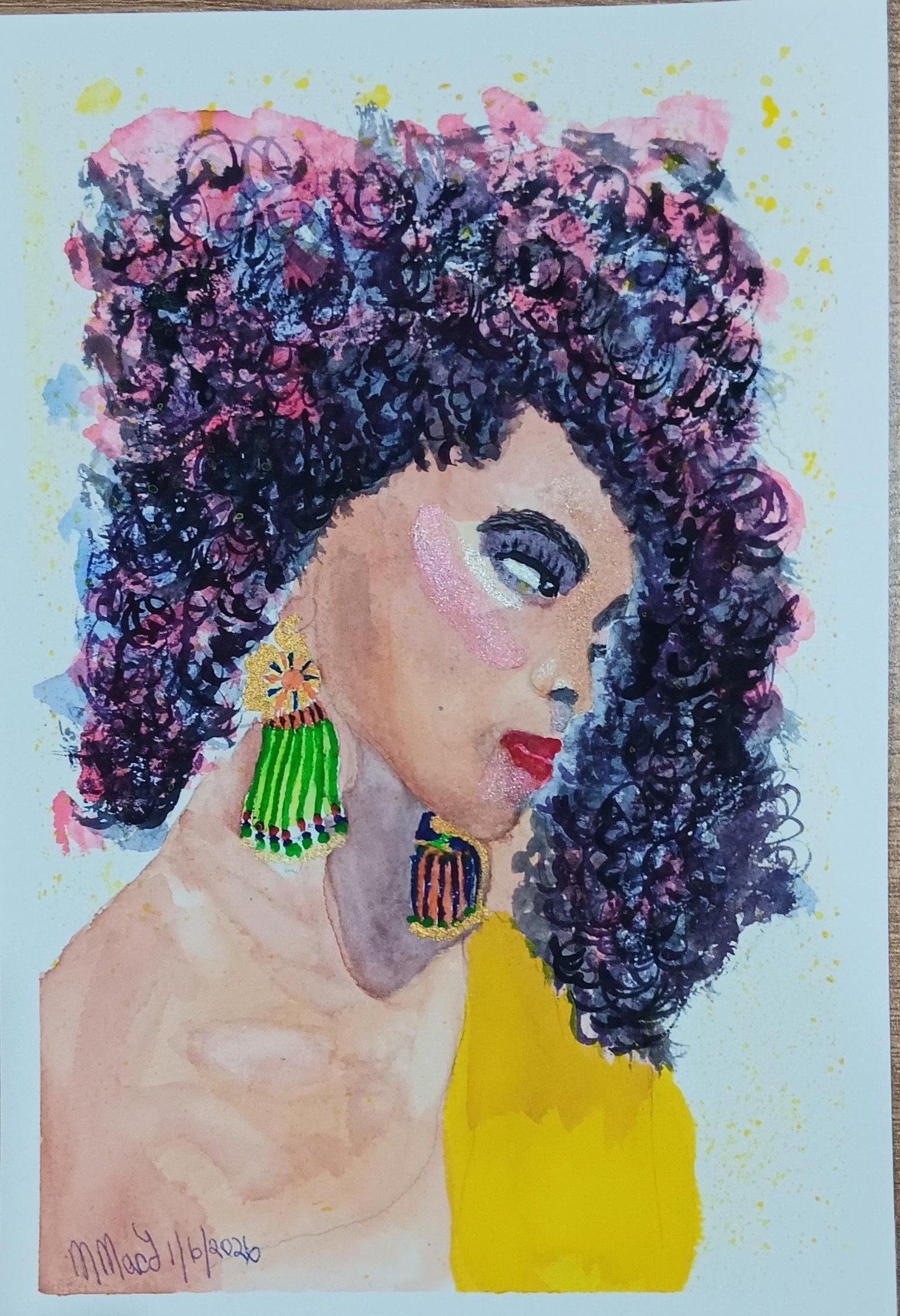 Jane Beata's Portraits, 5th one.  Lady with Pearls in her  Hair. - image 3 - student project