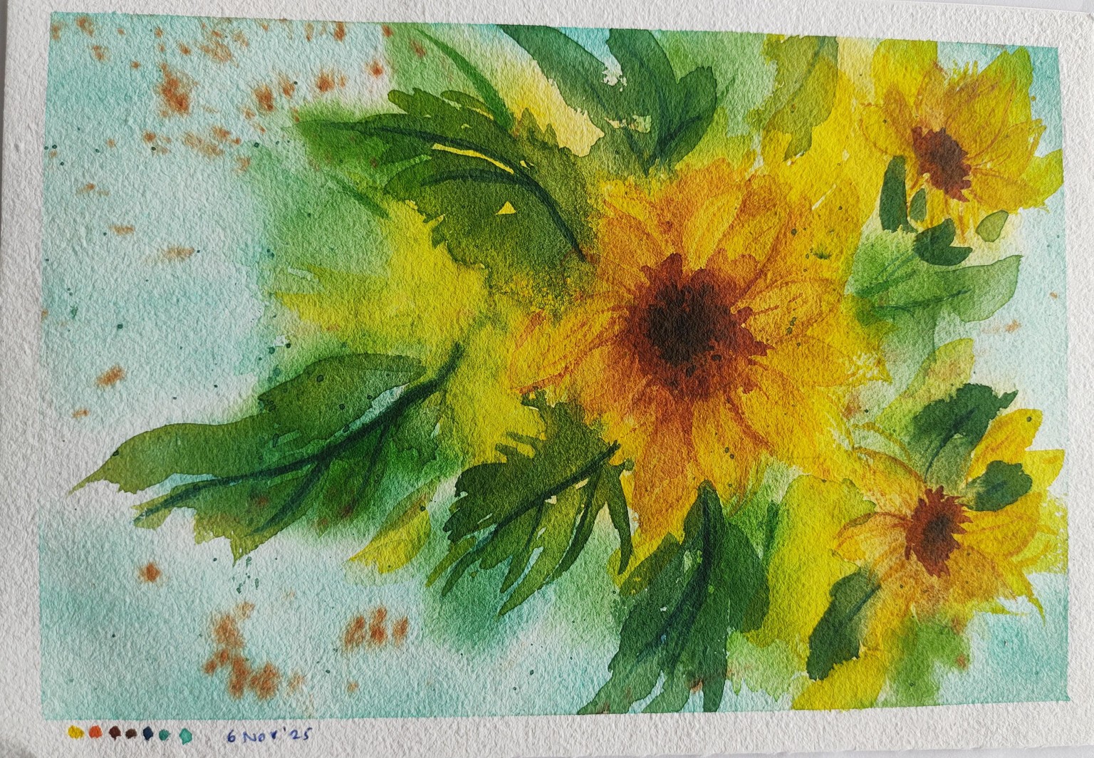 Loose watercolour sunflowers - a class with Bianca Luztre - image 1 - student project