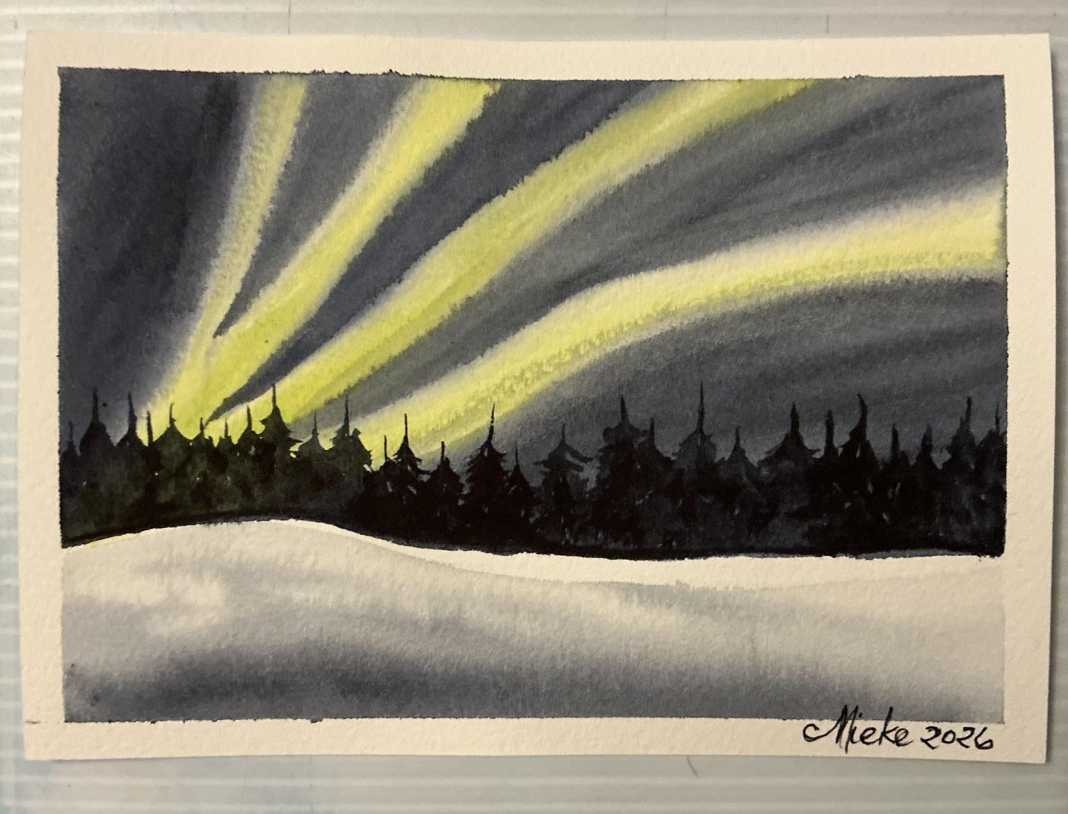 Winter therapeutic watercolour paintings - image 3 - student project