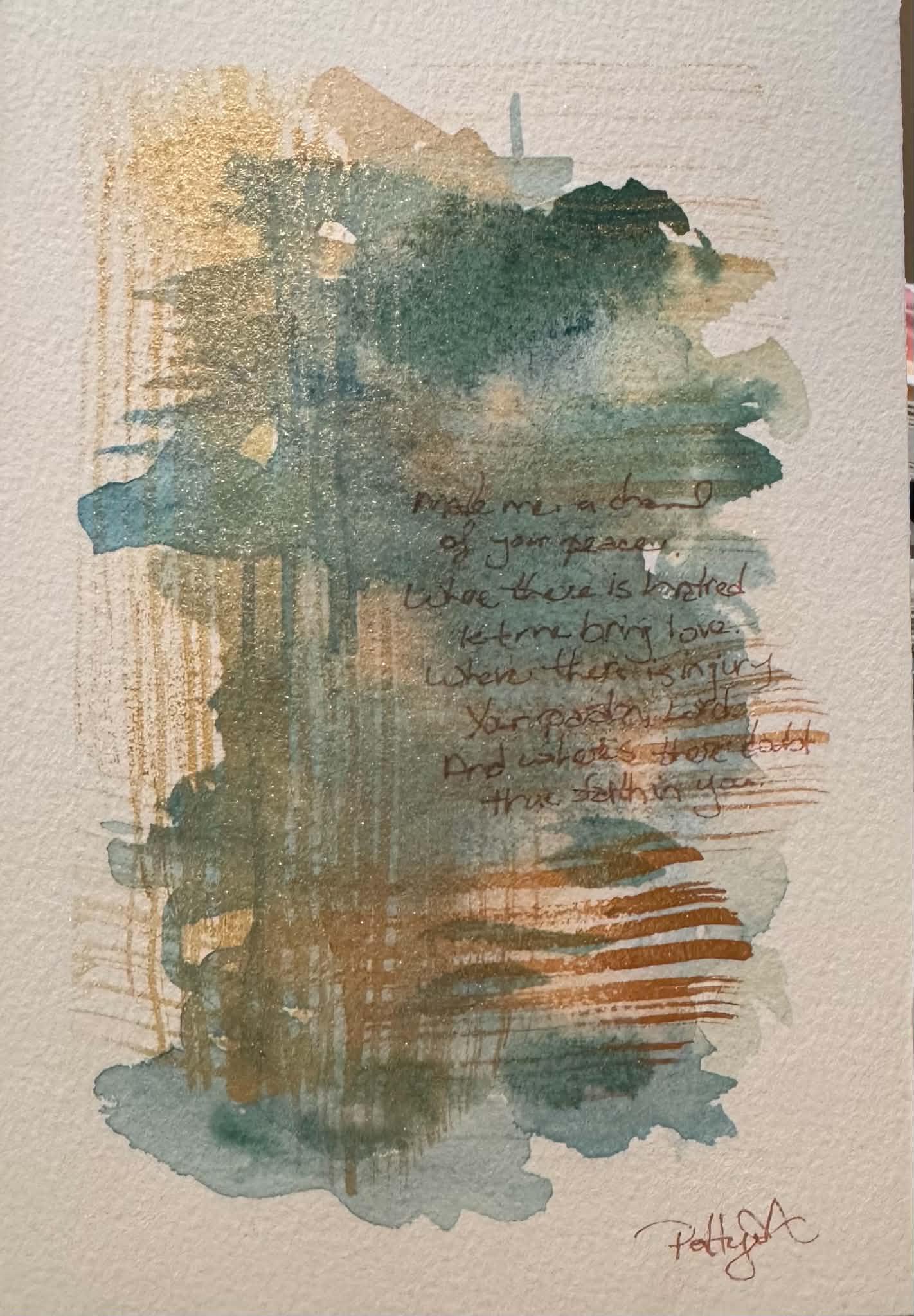 Watercolor and marking abstract - image 1 - student project