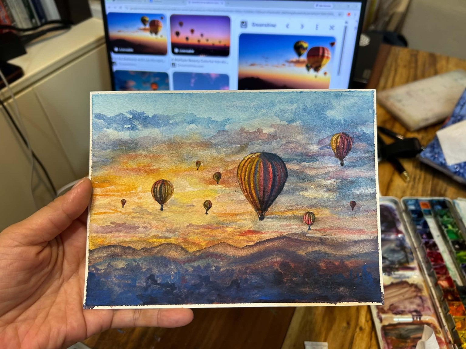Hot air balloon and sky - image 1 - student project