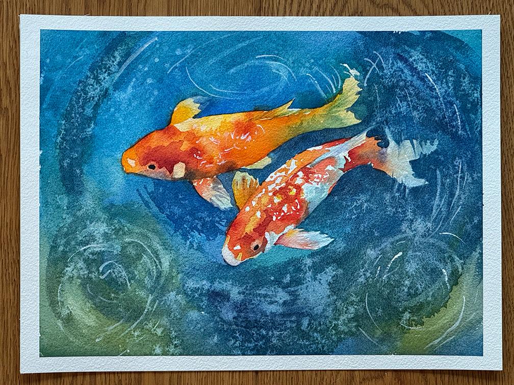 Luminous Watercolour Koi - image 1 - student project