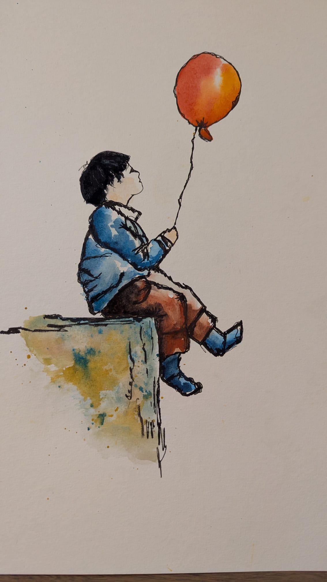 Boy with a balloon - image 1 - student project