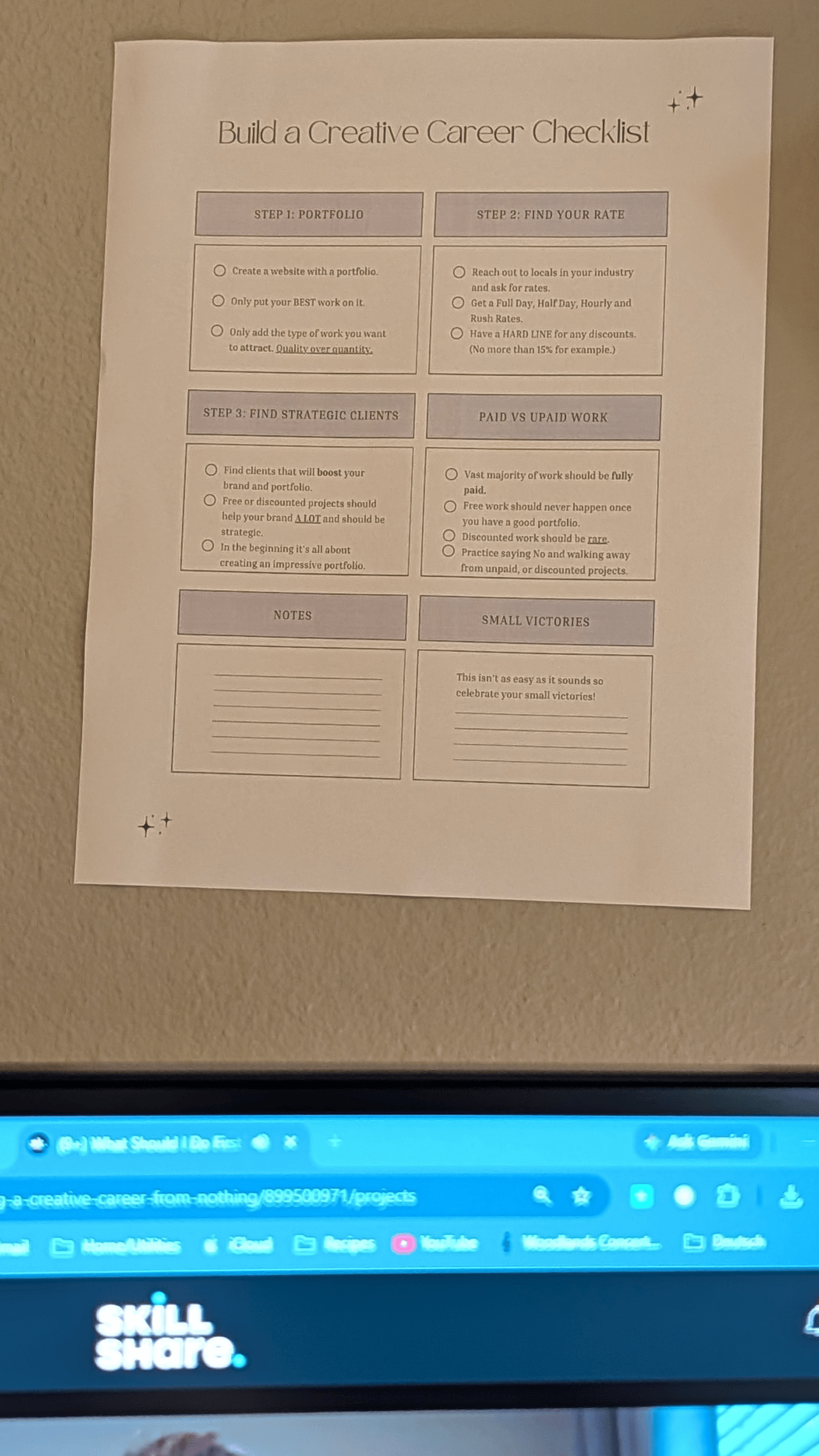 Creative Career Checklist - image 1 - student project