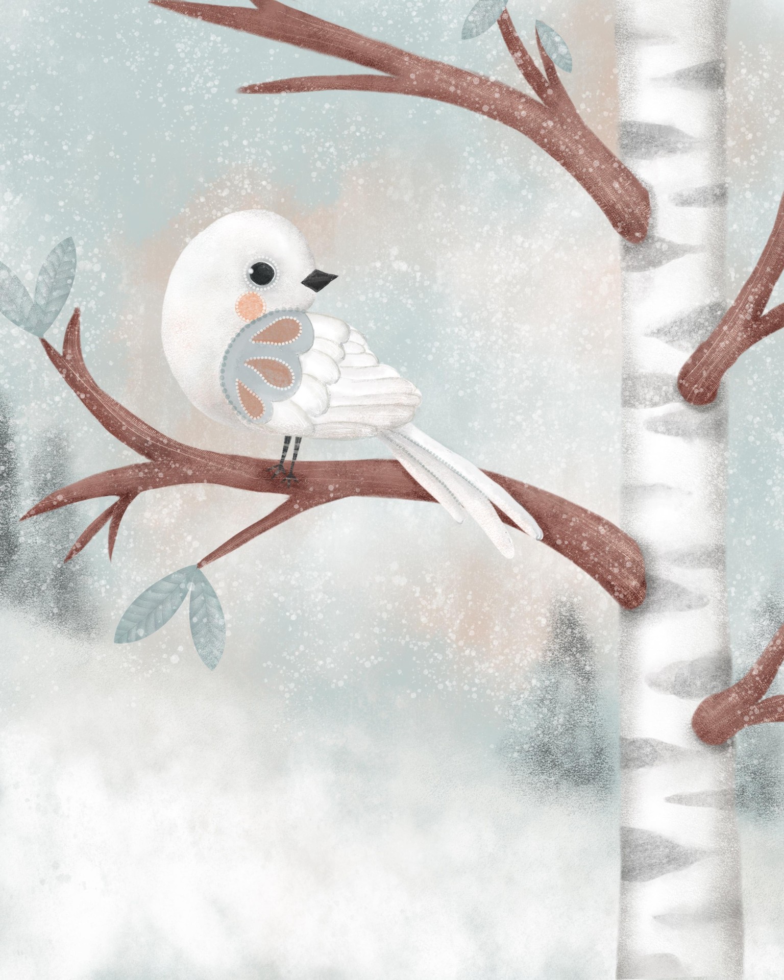 White snowy bird - image 2 - student project