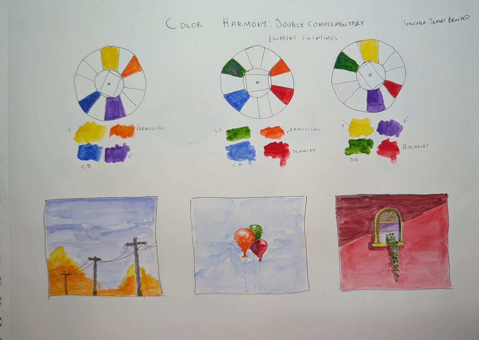 Color Harmony: Double Complementary Mini Paintings - image 2 - student project