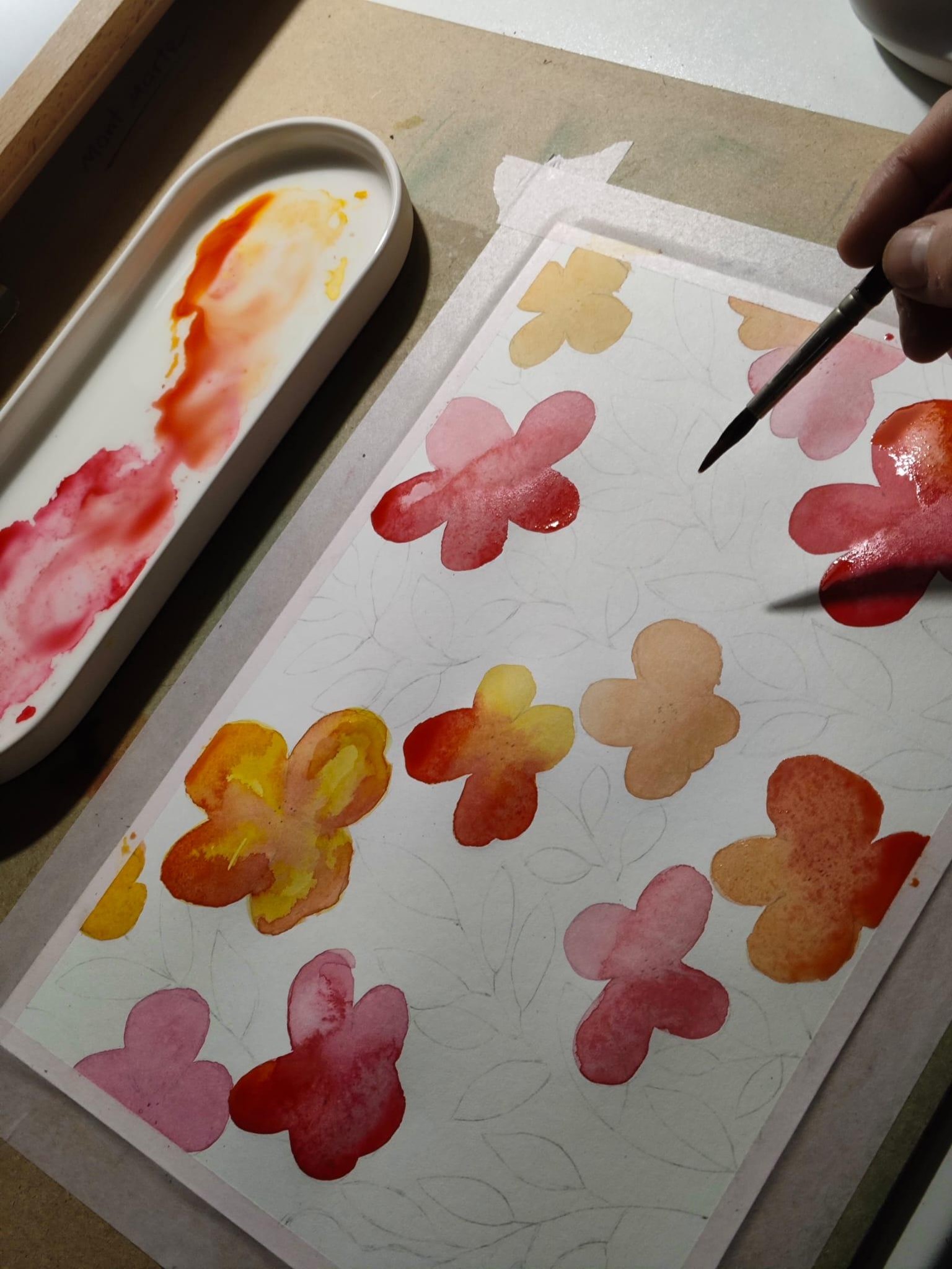 Watercolor Floral Pattern - image 3 - student project
