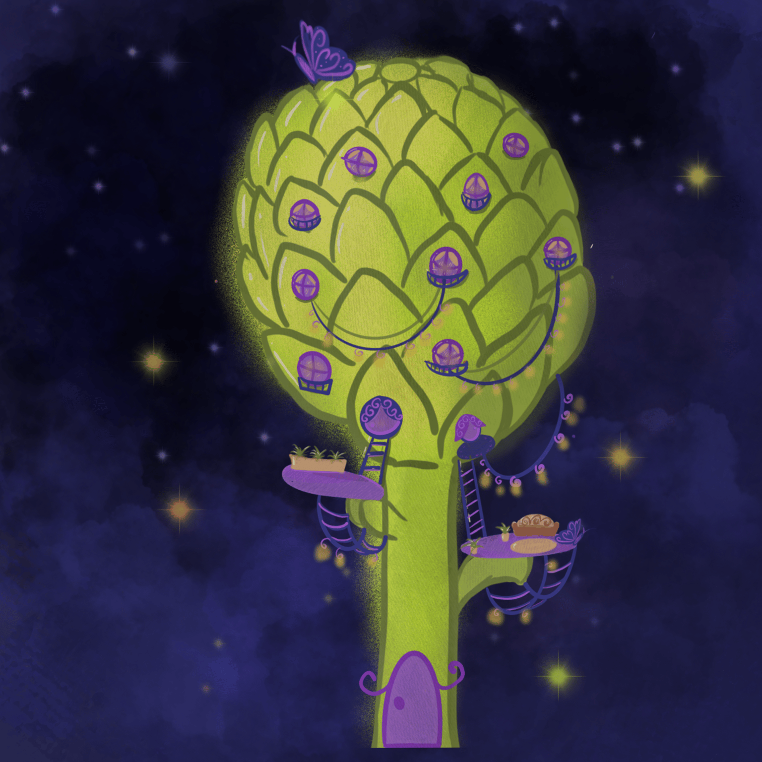 Magical houses at night - image 3 - student project