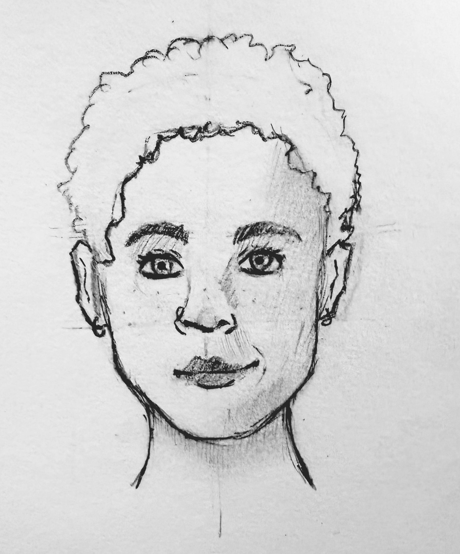 The Basics of Faces | Simple Female Portrait Drawing : Front View - image 1 - student project