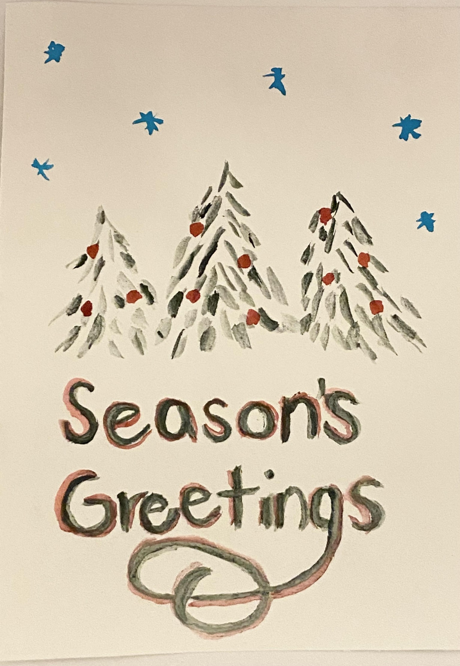 Watercolor Winter Card - image 1 - student project
