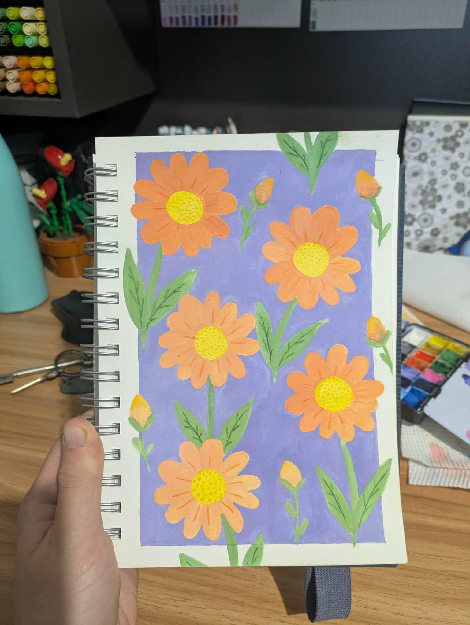 Sketchbook - Orange flowers - image 1 - student project