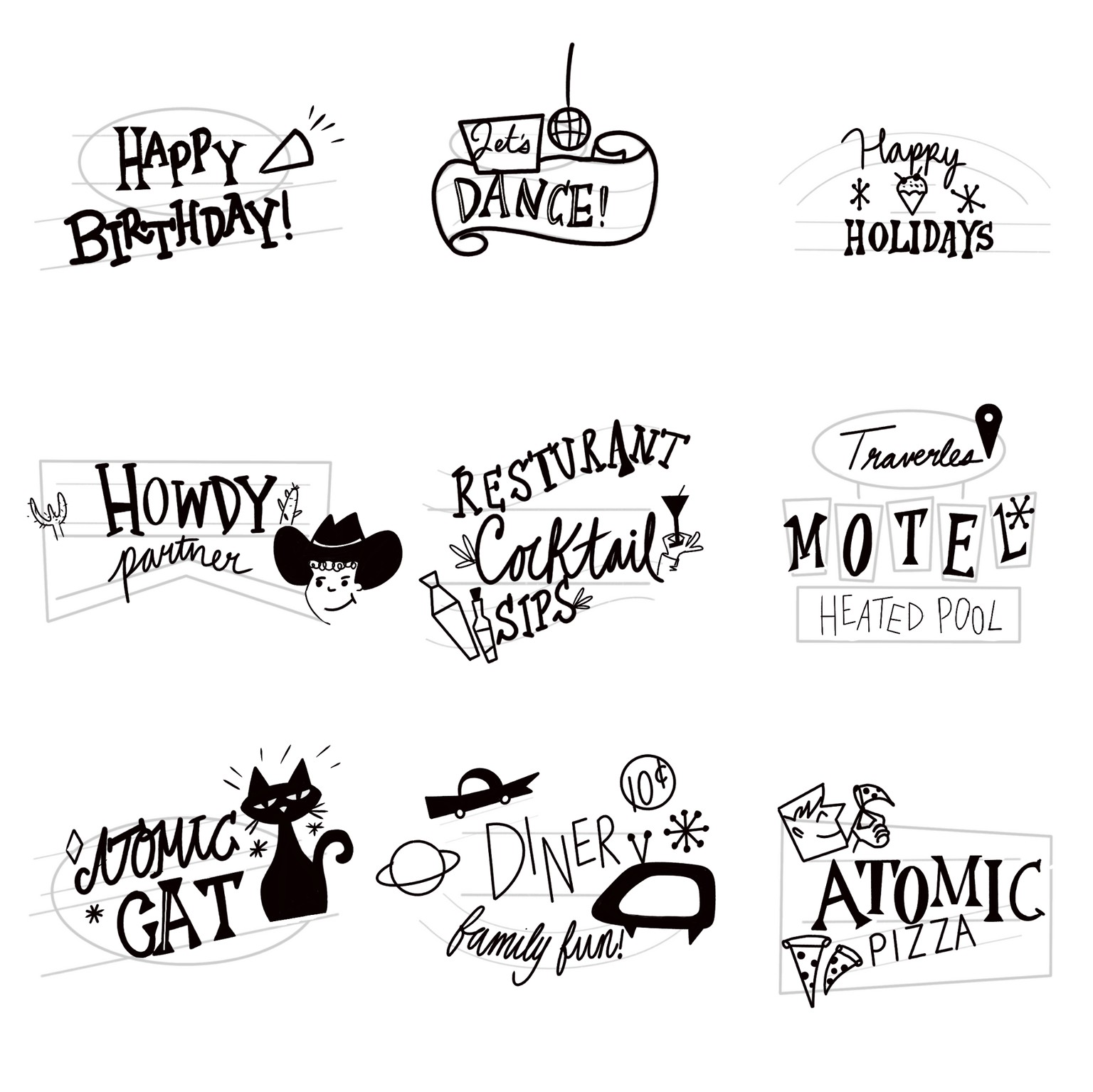 Mid Century Retro Lettering - image 3 - student project