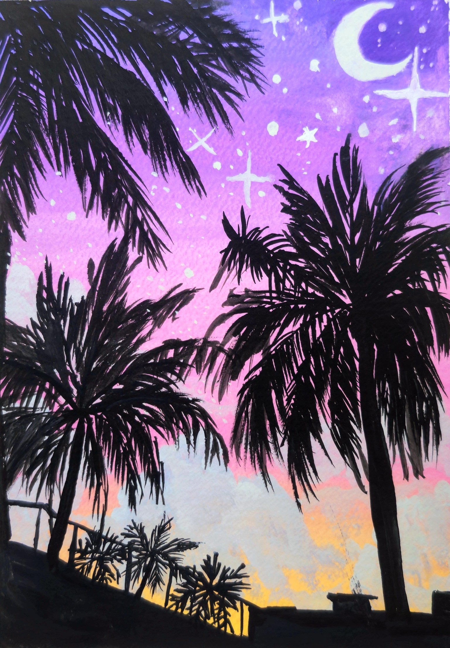 Coconut Tree Silhouette - image 1 - student project