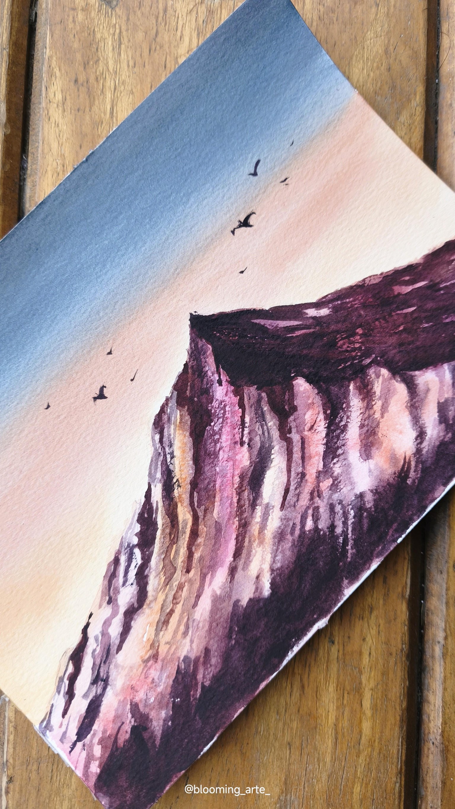 Watercolor colorful mountain - image 2 - student project