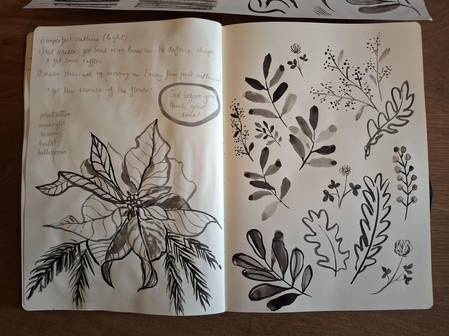 Winter florals in Ink - image 1 - student project