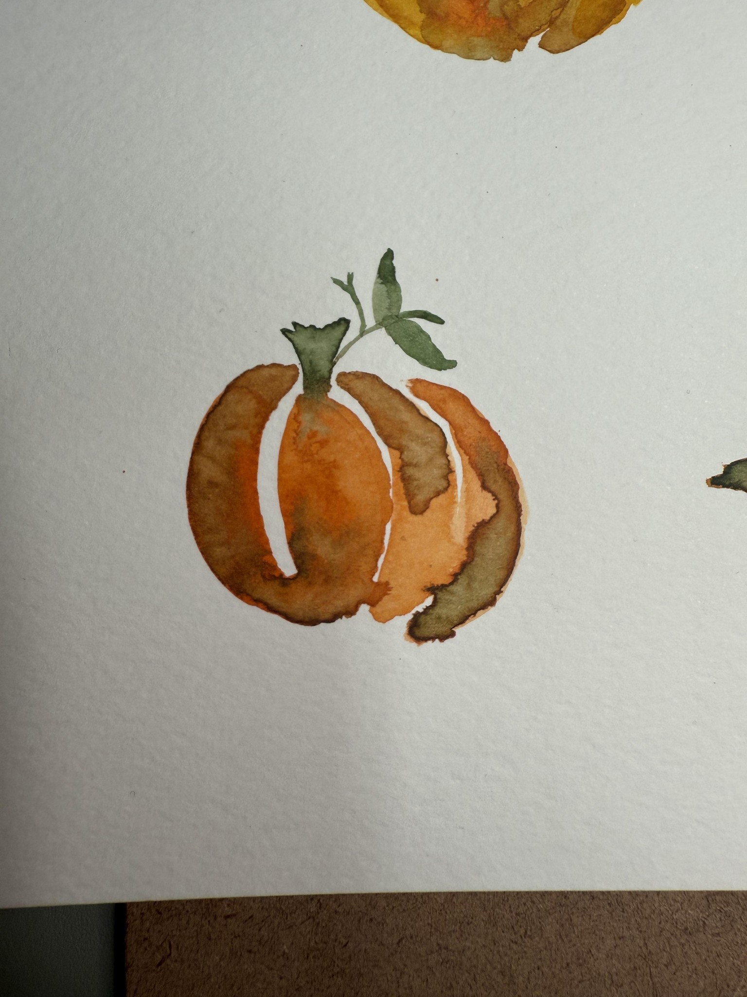 Fall Watercolors. .acorns, pumpkins and tree! - image 2 - student project