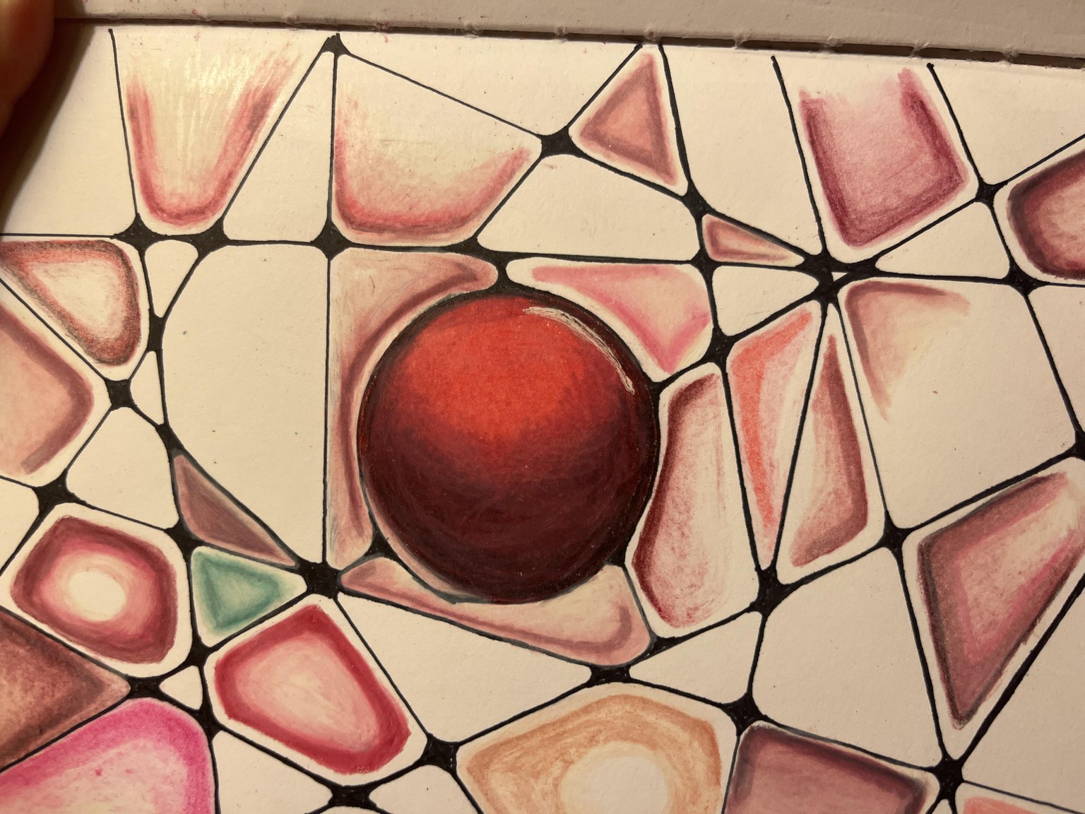 Red gem w/neurographic lines - image 1 - student project