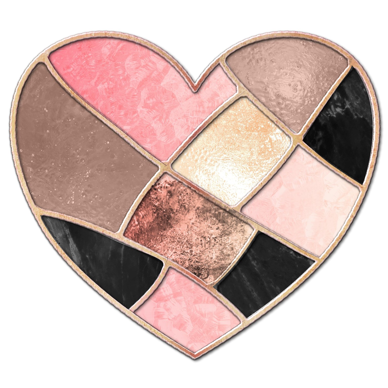 Stained glass vector shape, heart. - image 2 - student project